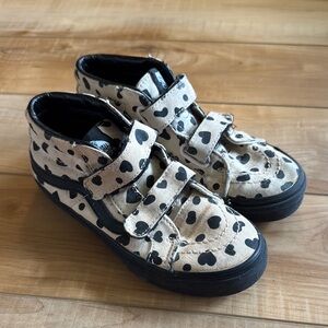 Vans black and cream heart shoes SIZE kids 2